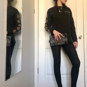 All saints clutch leather